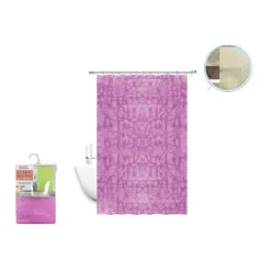 TENDA DOCCIA VASCA ANTIMUFFA IMPERMEABILE ROSA/FUXIA 180X220 CM CON ANELLI 52131