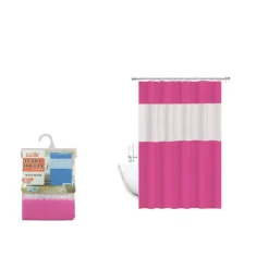 TENDA DOCCIA VASCA IMPERMEABILE ANTIMUFFA ROSA/FUXIA GIUNTURA 180X200CM 3D 52133