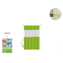 TENDA DOCCIA VASCA IMPERMEABILE ANTIMUFFA VERDE 3D GIUNTURA 180 X 200 CM 52133