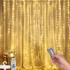 TENDA LUMINOSA LED CATENA LUCI USB 8 MODALITÀ LUCE TELECOMANDO BIANCO CALDO 3X3MT