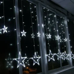 TENDA LUMINOSA NATALIZIA LED CON STELLE BIANCO FREDDO 2MT ESTERNO PROLUNGABILE