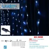 TENDA LUMINOSA NATALIZIA 480 MINI LED EFFETTO PIOGGIA LUCE BIANCA IP44 XC-3056