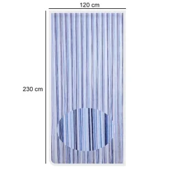 TENDA MOSCHIERA ANTIMOSCHE CON CORDE CORDONCINO BICOLORE BLU 120X230CM TPL87 017396
