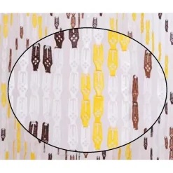 TENDA MOSCHIERA CON PIASTRINE IN PVC DECORO ROMBO MARRONE 120X230CM TPL16 017348