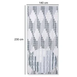 TENDA MOSCHIERA CON PIASTRINE BICOLORE BIANCO-GRIGIA IN PVC 140X230 CM TPL72 017391