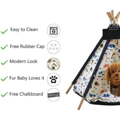TENDA PER CANI GATTI RIMOVIBILE LAVABILE CON MORBIDO CUSCINO IN TELA 60X60X90CM