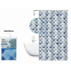 TENDA PER DOCCIA BAGNO MOTIVO MAROCCHINO QUADRIFOGLIO 180X200 CM 12 GANCI 87597