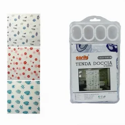 TENDA PER DOCCIA VARIE FANTASIE IMPERMEABILE 180X180CM CON 12 ANELLI BAGNO 59825