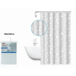 TENDA PER DOCCIA VASCA BAGNO DESIGN STILE MARINO 180X200 CM CON 12 ANELLI 87587