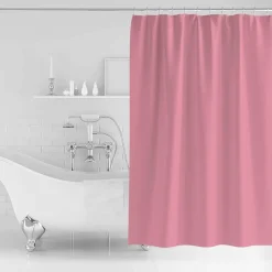 TENDA PER DOCCIA VASCA DA BAGNO IMPERMEABILE PEVA 12 GANCI ROSA 180X200CM 52145