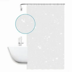 TENDA PER DOCCIA VASCA DA BAGNO GALASSIA BIANCA 240X200 CM CON 12 ANELLI 87586