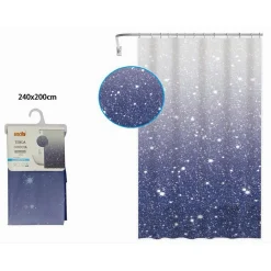 TENDA PER DOCCIA VASCA DA BAGNO GALASSIA IMPERMEABILE 240X200CM CON ANELLI 79219