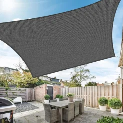 TENDA VELA OMBREGGIANTE PARASOLE DA ESTERNO TERRAZZE GIARDINO PATIO RETTANGOLARE 3X4 MT
