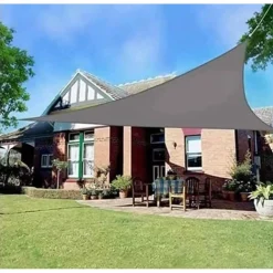 TENDA VELA OMBREGGIANTE PARASOLE DA ESTERNO TERRAZZE GIARDINO TRIANGOLARE 4 X 4 X 4 MT