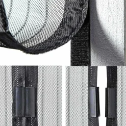 TENDA ZANZARIERA MAGNETICA CALAMITA ERMETICA PORTA FINESTRE CAMPER 110X220CM NERO