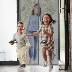 TENDA ZANZARIERA PER PORTE BALCONI INSETTI ZANZARE MAGNETICA GRIGIA 90 X 210 CM