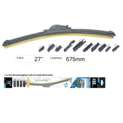 TERGICRISTALLO PER AUTO UNIVERSALE 27” / 675MM SPAZZOLA MULTI ATTACCO TER-UNV015