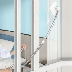 TERGIVETRO PER PULIZIA VETRI FINESTRE INTERNI ESTERNI REGOLABILE IN MICROFIBRA LUNGO MANICO