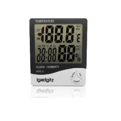 TERMOMETRO IGROMETRO HTC1 DA INTERNO DIGITALE TEMPERATURA UMIDITA' ORA DATA CASA