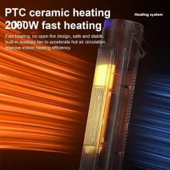 TERMOVENTILATORE STUFETTA ELETTRICA CERAMICO CALDO OSCILLAZIONE 60° 3 MODALITÀ