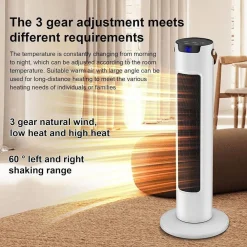 TERMOVENTILATORE STUFETTA ELETTRICA CERAMICO CALDO OSCILLAZIONE 60° 3 MODALITÀ