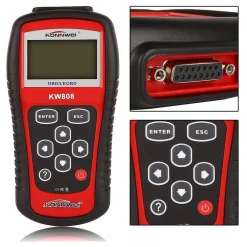 TESTER OBD OBD2 OBDIIEOBD PCM LETTORE CODICE CODICI DIAGNOSI ERRORI AUTO KW808