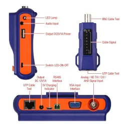TESTER TELECAMERE VIDEOSORVEGLIANZA AHD HD CCTV VGA TVI UTP CVI CVBS MONITOR 5