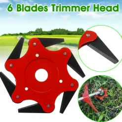 TESTINA RICAMBIO PER RASAERBA CON 6 LAME IN ACCIAIO CATENA DECESPUGLIATORE ERBA