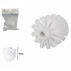 TESTINA TONDA PER SCOPINO WC RICAMBIO SPAZZOLONE PULIZIA BAGNO BIANCO 10CM 79825