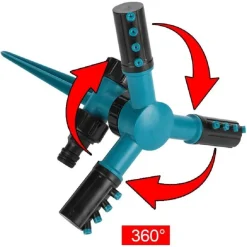 TESTINE SPRUZZATORE IRRIGATORE ROTANTE A 360° IRRIGAZIONE AUTOMATICA A 3 BRACCIA
