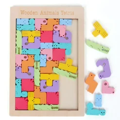 TETRIS ANIMALETTI PUZZLE CREATIVO CON ANIMALI LEGNO GIOCATTOLI EDUCATIVI BAMBINI
