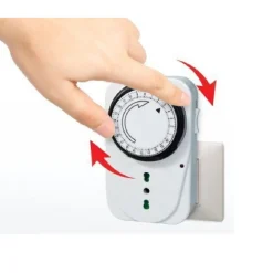 TIMER PROGRAMMATORE MECCANICO ANALOGICO GIORNALIERO CON PRESA BIPASSO 16A 24 ORE