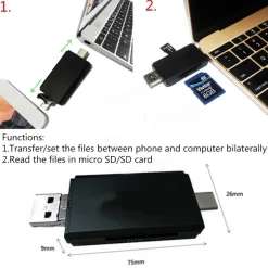 TIPO-C ADATTATORE OTG MICRO USB USB 2.0 SD Micro SD CARD READER PC SMARTPHONE