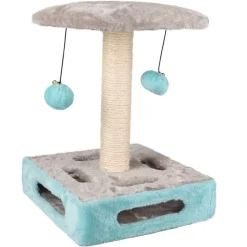 TIRAGRAFFI FENICOTTERO CON PALLINE SONAGLI IN TURCHESE PER GATTO 28X28X37.5 CM