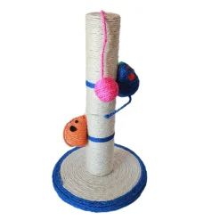 TIRAGRAFFI GIOCO CORDA COLONNA PALLINA ARTIGLI GATTO TIRA GRAFFI 42X24CM. MOD B