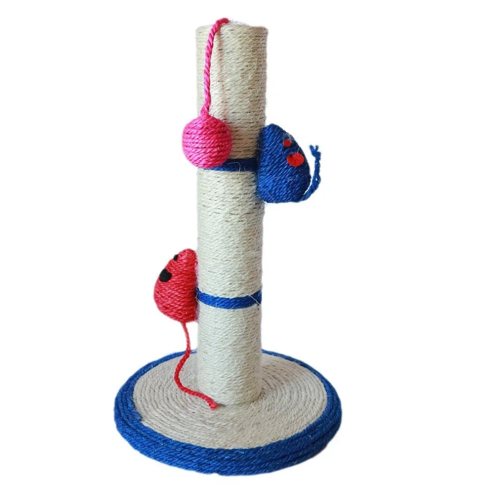 TIRAGRAFFI GIOCO CORDA COLONNA PALLINA ARTIGLI GATTO TIRA GRAFFI 42X24CM. MOD B