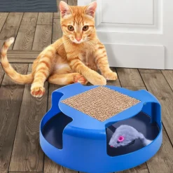 TIRAGRAFFI TIRA GRAFFI GIOCO PER CATTI GATTO CIRCOLARE CON TOPOLINO INTERNO