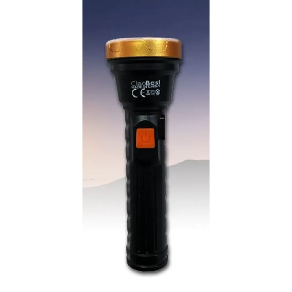 TORCIA ELETTRICA LUCE LED RICARICABILE USB PER CAMPEGGIO ESCURSIONI 17CM TX-8348