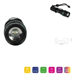 TORCIA LED CREE Q5 RICARICABILE PER CASA CAMPEGGIO ESCURSIONI CON GANCIO DT-2121