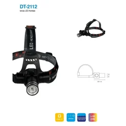 TORCIA LED CREE T6 FRONTALE DA TESTA IMMERSIONE SUBACQUEA RICARICABILE DT-2112