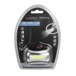 TORCIA LED FRONTALE TESTA 3W LED FARI COB ESCURSIONI PESCA LUCE REGOLABILE DT-2034