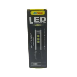 TORCIA LED USB RICARICABILE 5W+3 LUCI COB CAMPEGGIO ESCURSIONISMO CACCIA Q-LED66