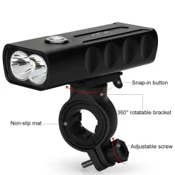 TORCIA LUCE LED FARO FANALE PER BICI BICICLETTA IPX6 RICARICA MICRO USB T-9287