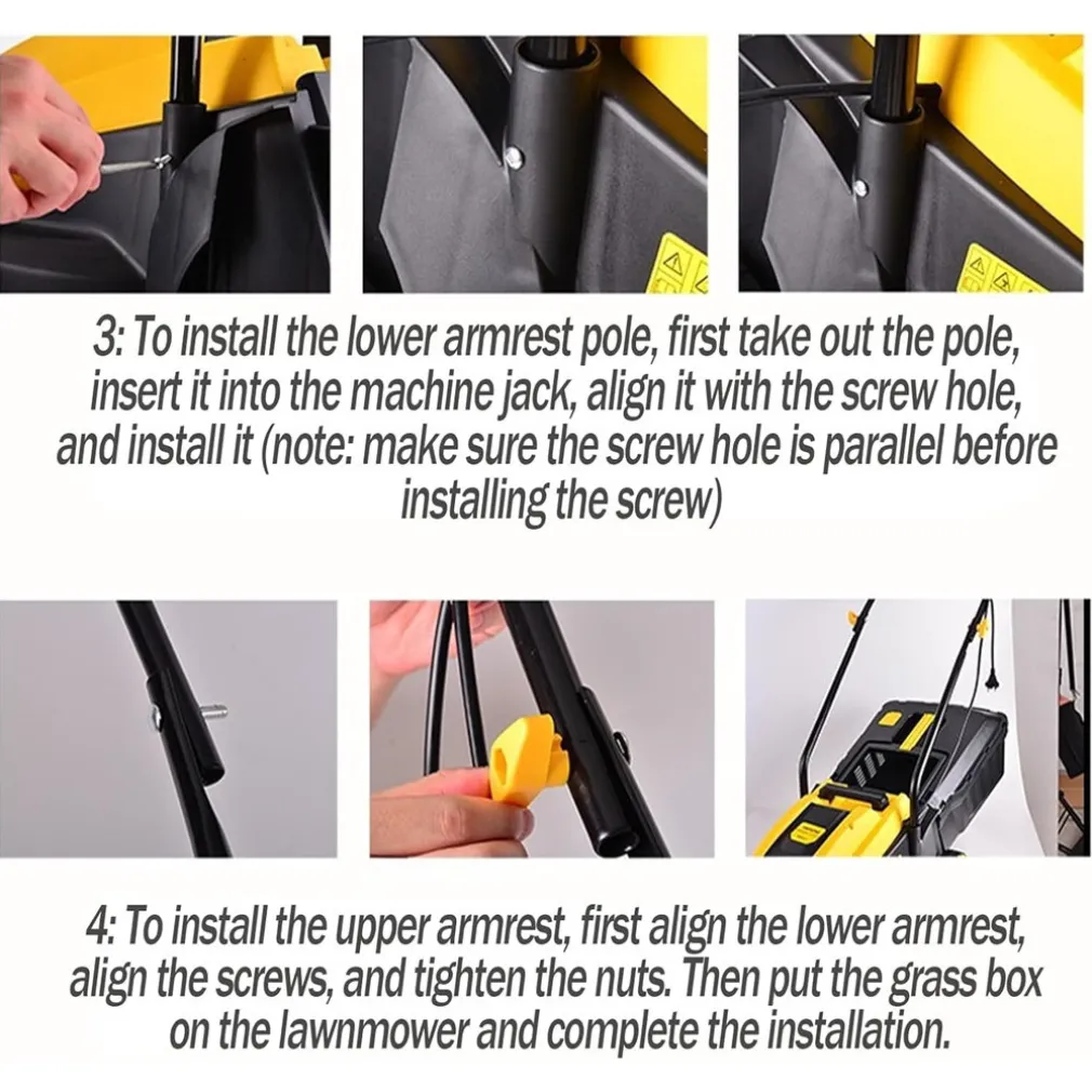 TOSAERBA ELETTRICO 1200 W TAGLIO 32 CM CAPACITÀ CESTO 30 LT A BATTERIA PER GIARDINI