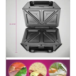 TOSTIERA ELETTRICA PIASTRA GRILL SANDWICH ANTIADERENTE TOSTAPANE ELETTRICO 750W