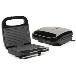 TOSTIERA ELETTRICA 750W AMPIE PIASTRE ANTIADERENTI PIEDINI ANTISCIVOLO MANICO TERMOISOLATO