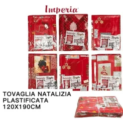 TOVAGLIA COPRITAVOLO NATALE PLASTIFICATA ANTIMACCHIA VARIE FANTASIE MIS. 120*190
