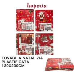 TOVAGLIA COPRITAVOLO NATALE PLASTIFICATA ANTIMACCHIA VARIE FANTASIE MIS. 120*230