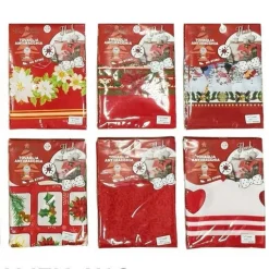 TOVAGLIA NATALIZIA ANTIMACCHIA NO STIRO IMPERMEABILE VARIE FANTASIE 18 POSTI