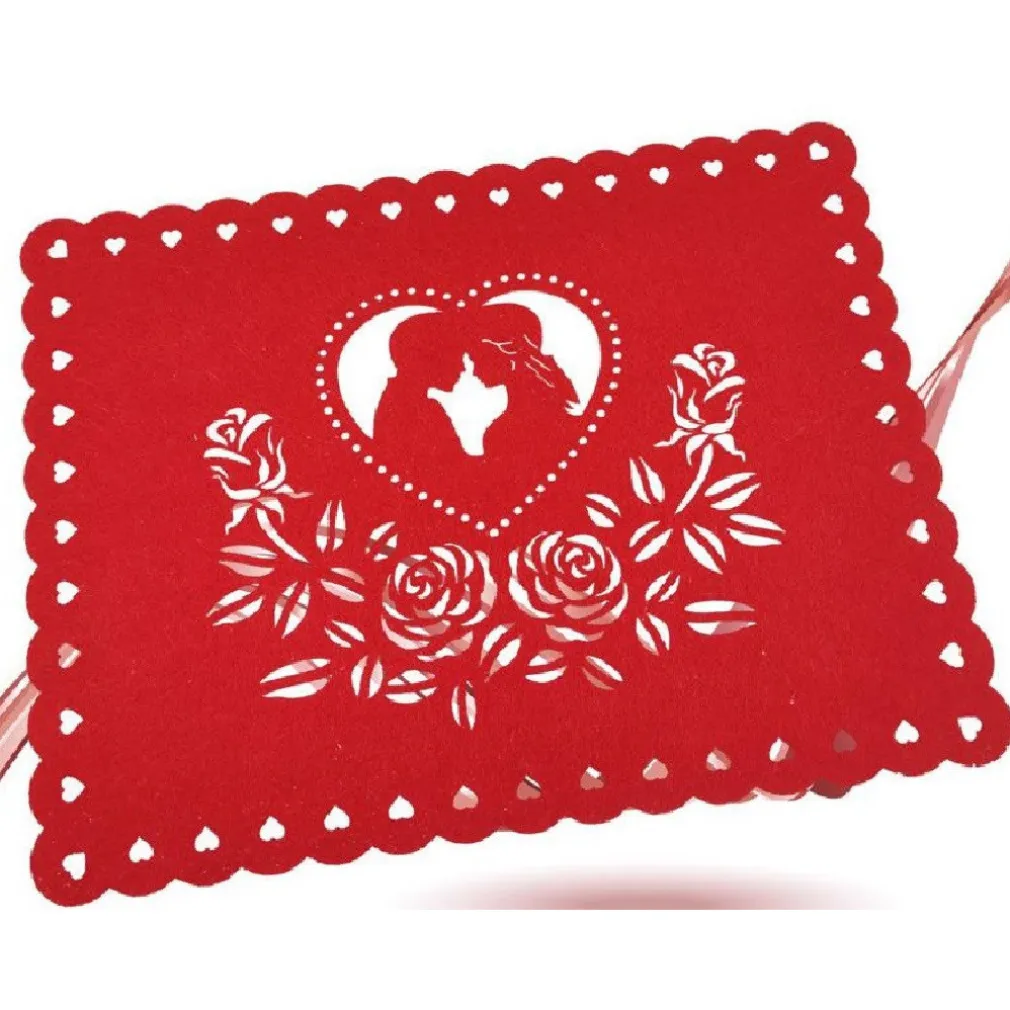 TOVAGLIETTA 40 X 30 CM FORMA RETTANGOLARE IN TESSUTO ROSSO SAN VALENTINO 95486